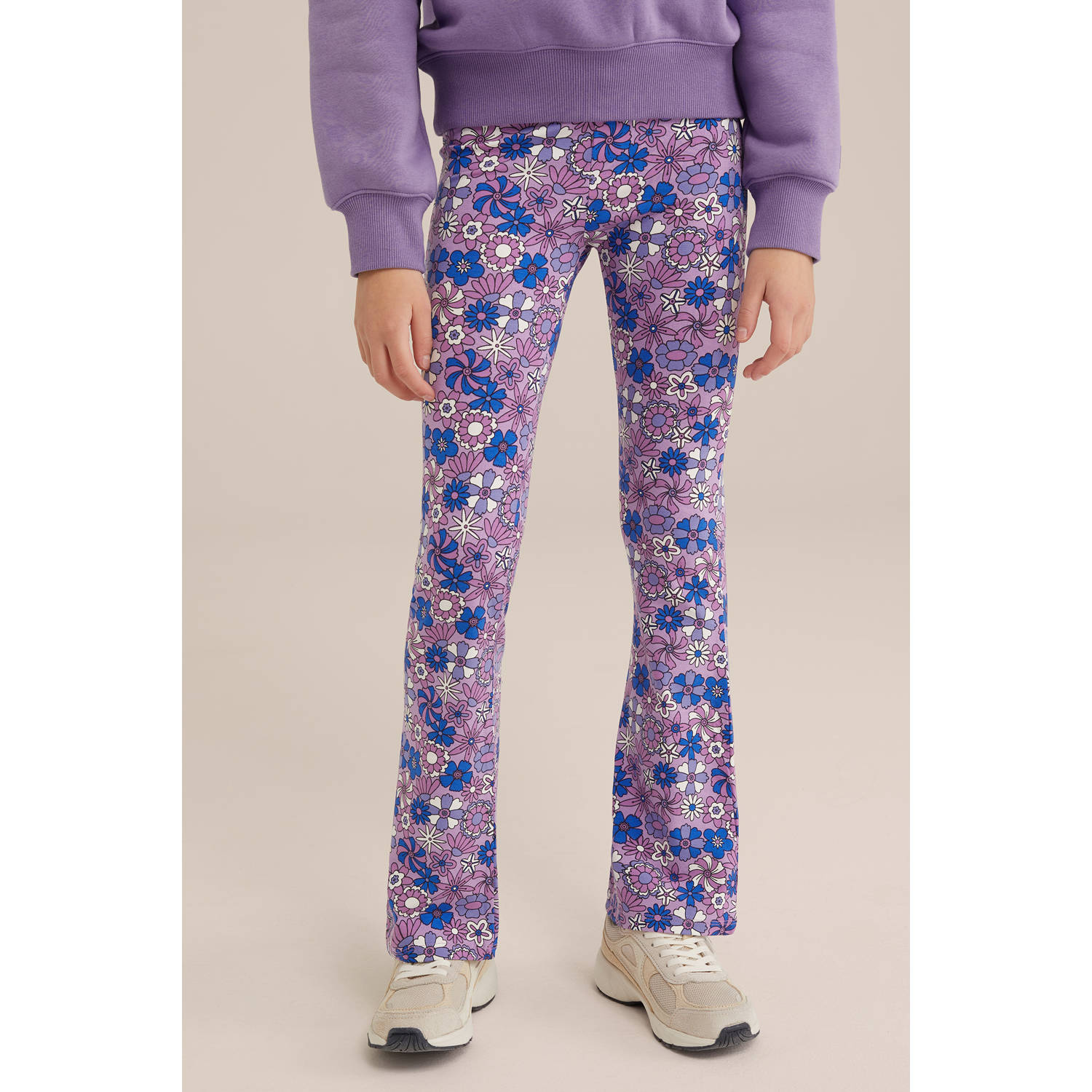 WE Fashion flared broek paars