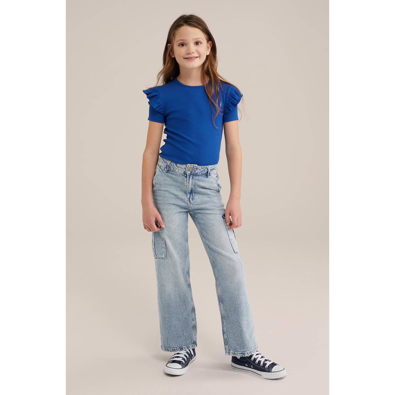 WE Fashion T-shirt donkerblauw