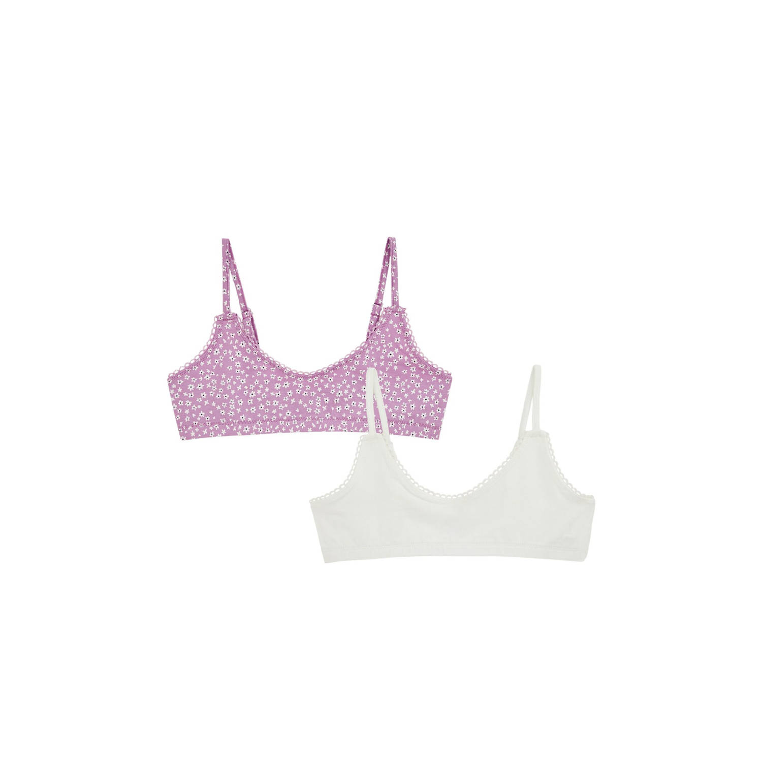 WE Fashion bh top set van 2 lila wit