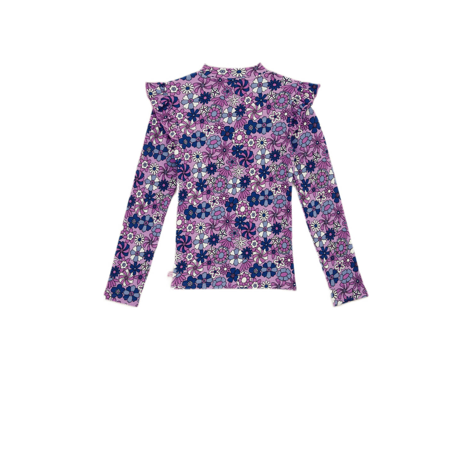 WE Fashion WE Fundamentals longsleeve paars blauw wit