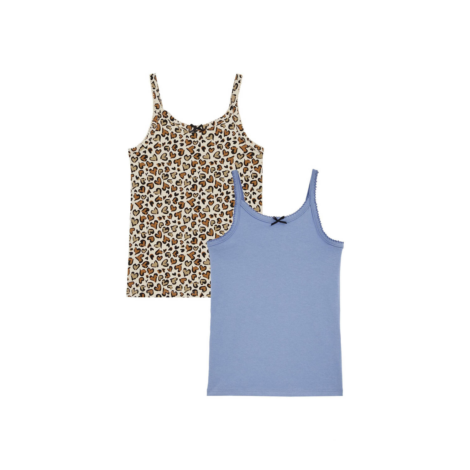 hemd set van 2 lichtblauw bruin beige