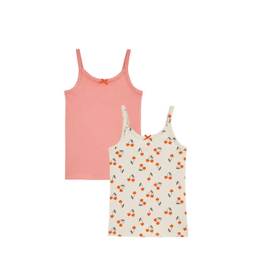 WE Fashion hemd - set van 2 roze/rood/ecru afbeelding