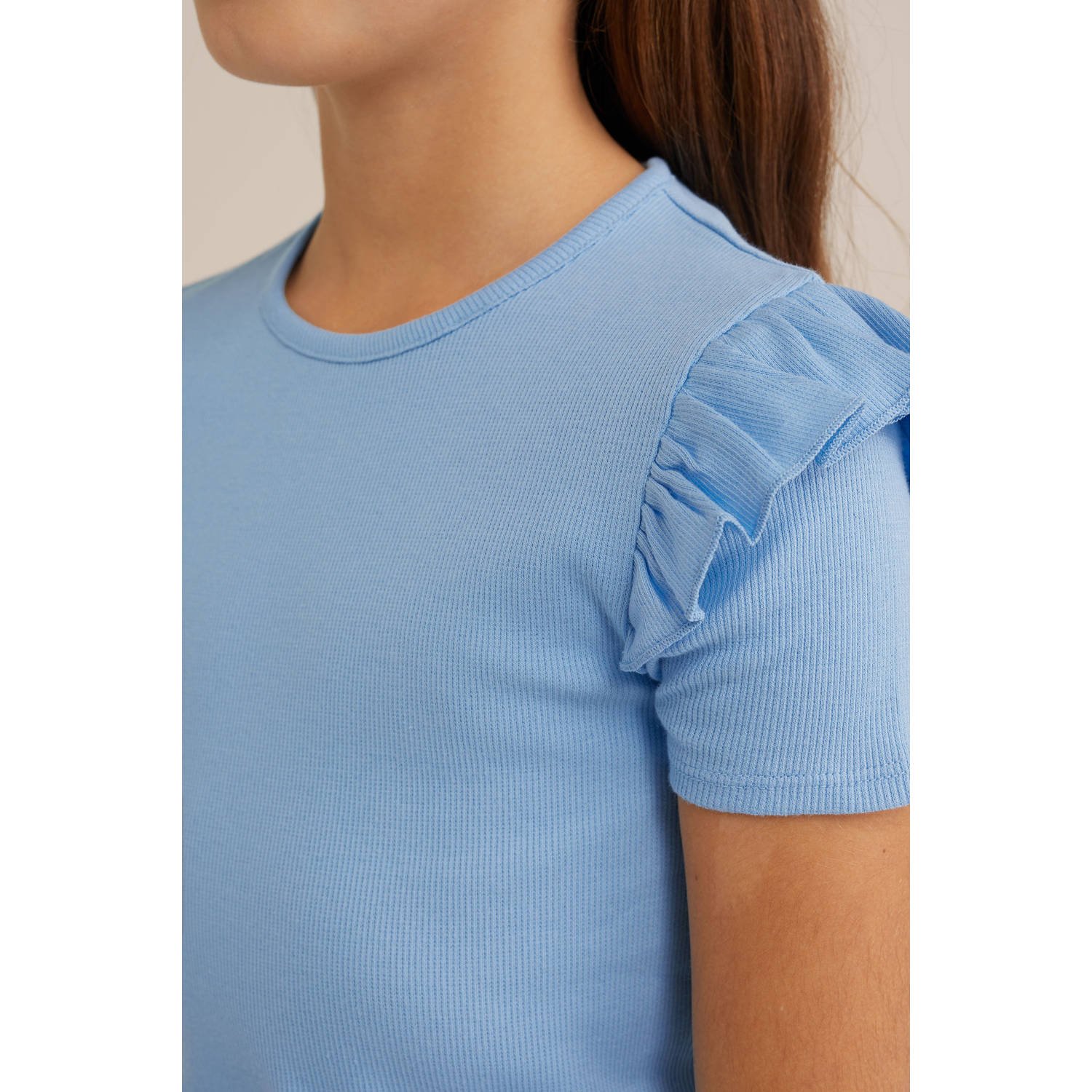 WE Fashion T-shirt pastel blauw