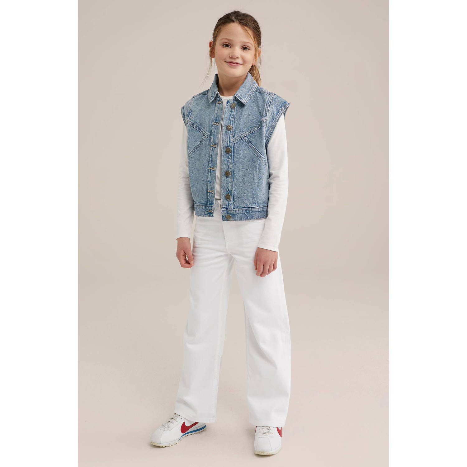 WE Fashion Blue Ridge wide leg high waist jeans wit