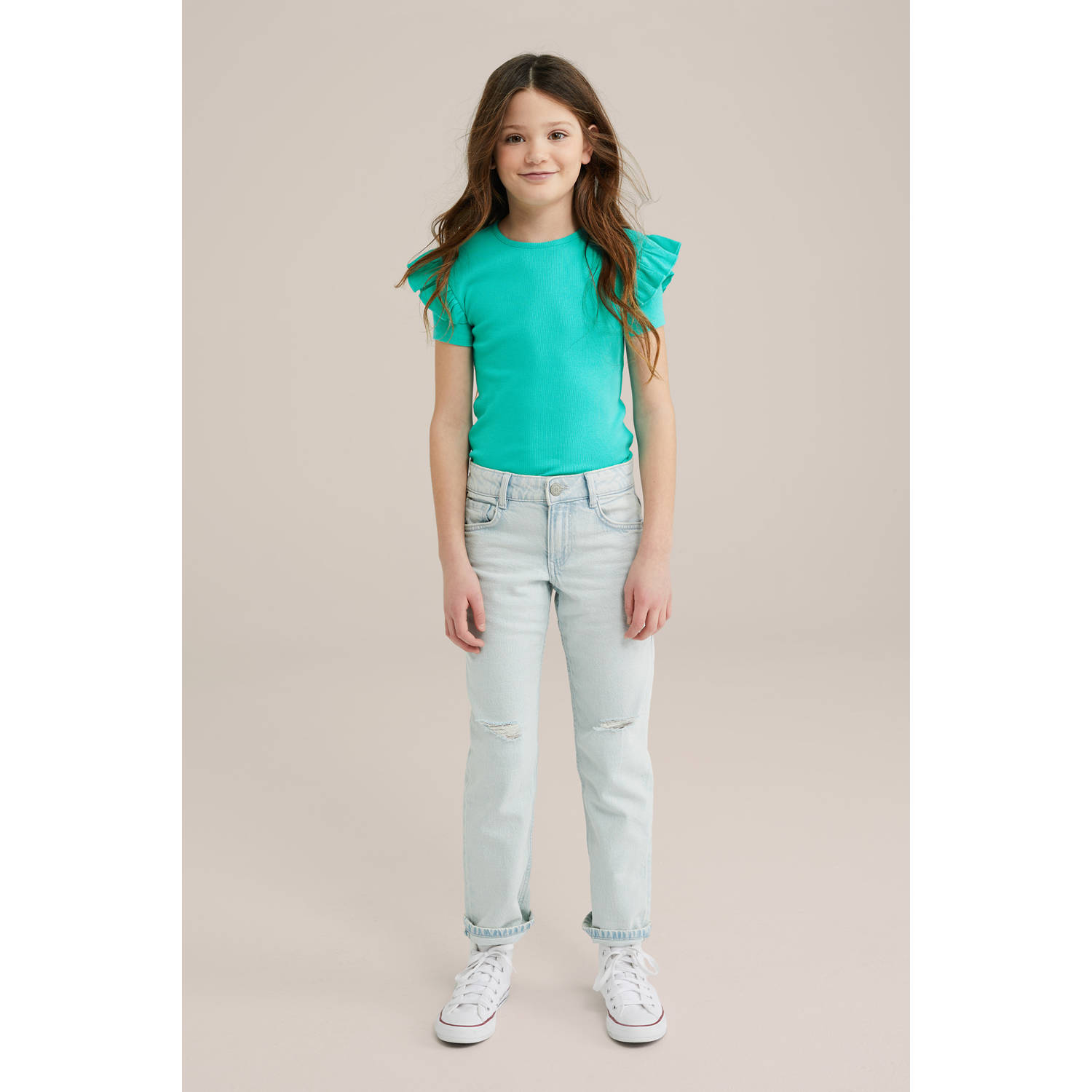 WE Fashion T-shirt zeeblauw