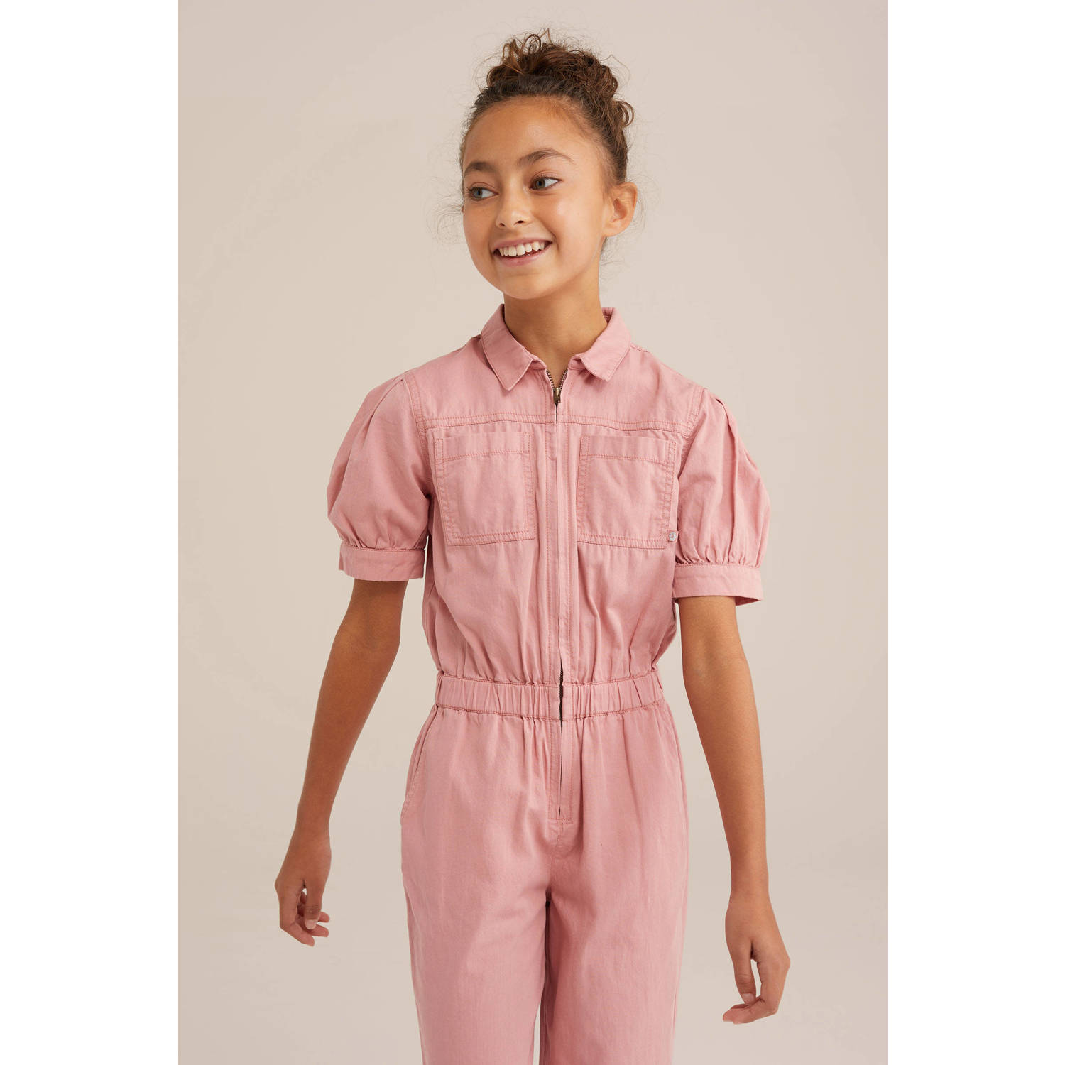 WE Fashion straight jumpsuit roze
