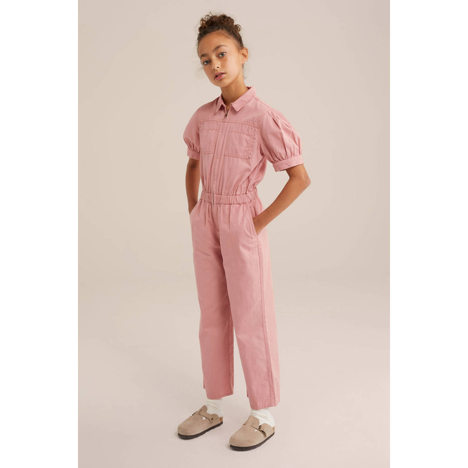 WE Fashion straight jumpsuit roze