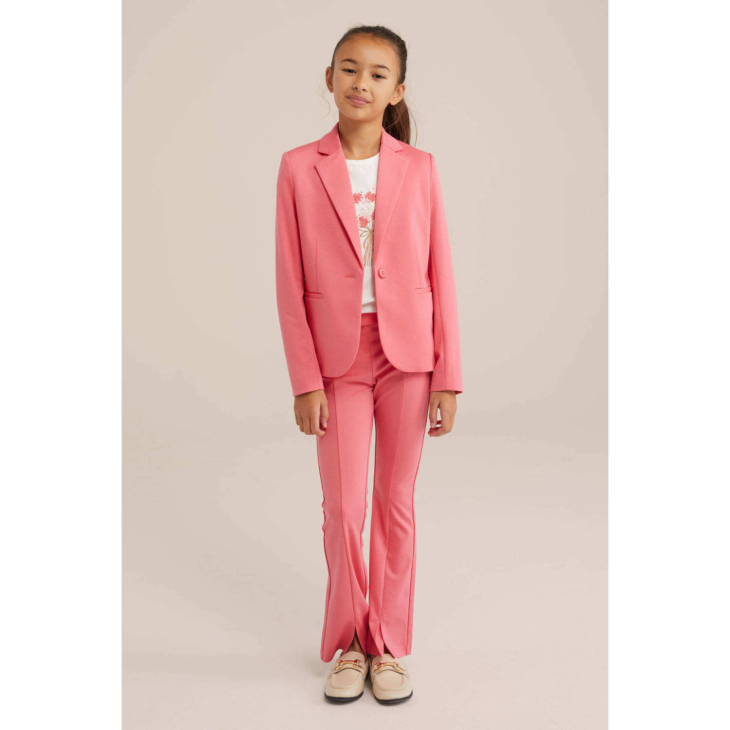 WE Fashion regular fit blazer roze