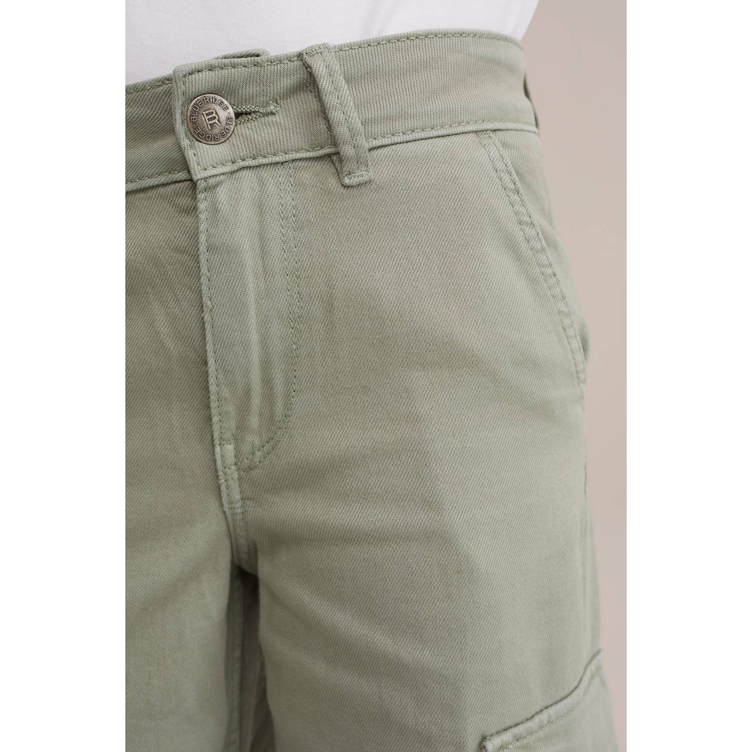 WE Fashion Blue Ridge loose cargo broek grijsgroen