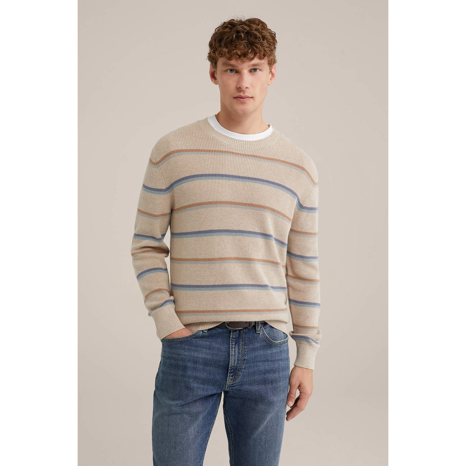WE Fashion gebreide trui beige