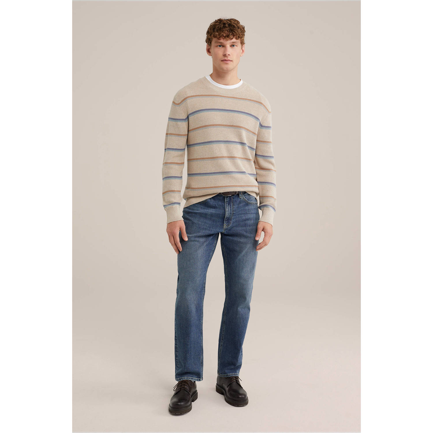 WE Fashion gebreide trui beige