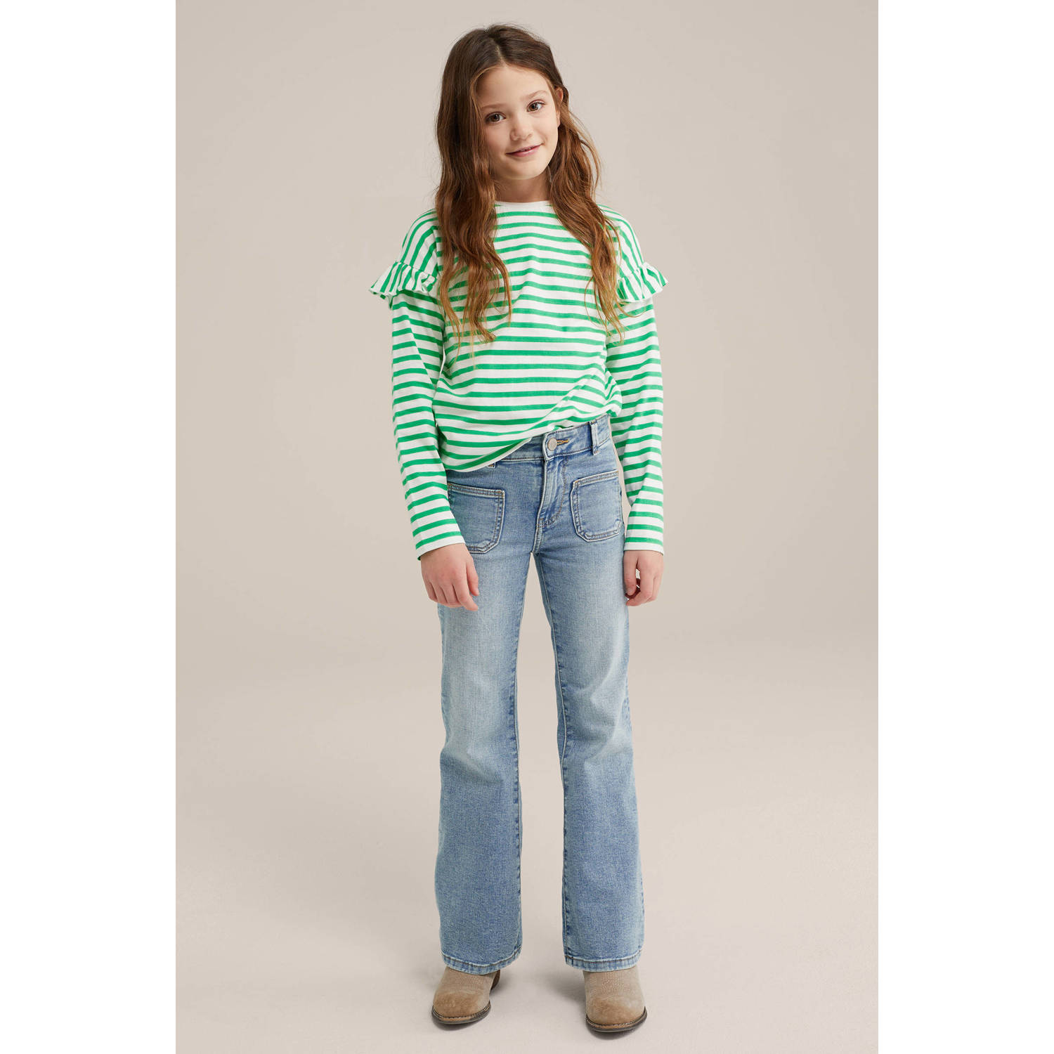 WE Fashion longsleeve groen