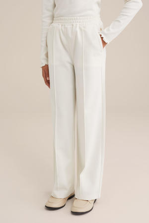 straight casual broek wit