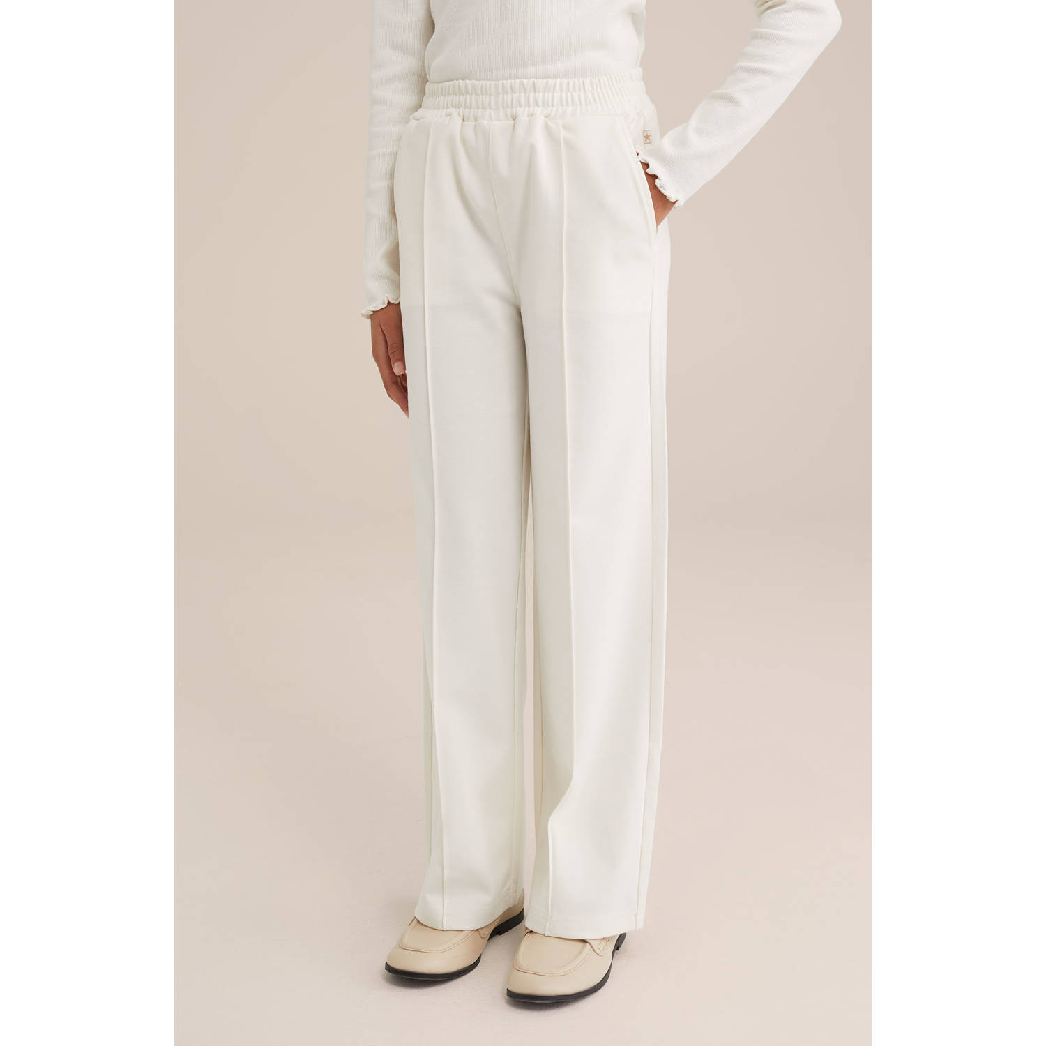 WE Fashion straight casual broek wit