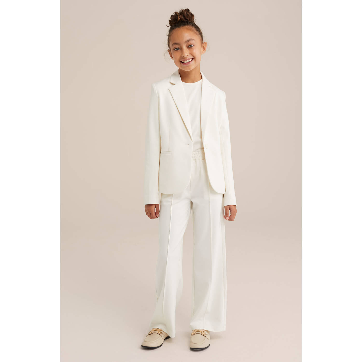 WE Fashion straight casual broek wit