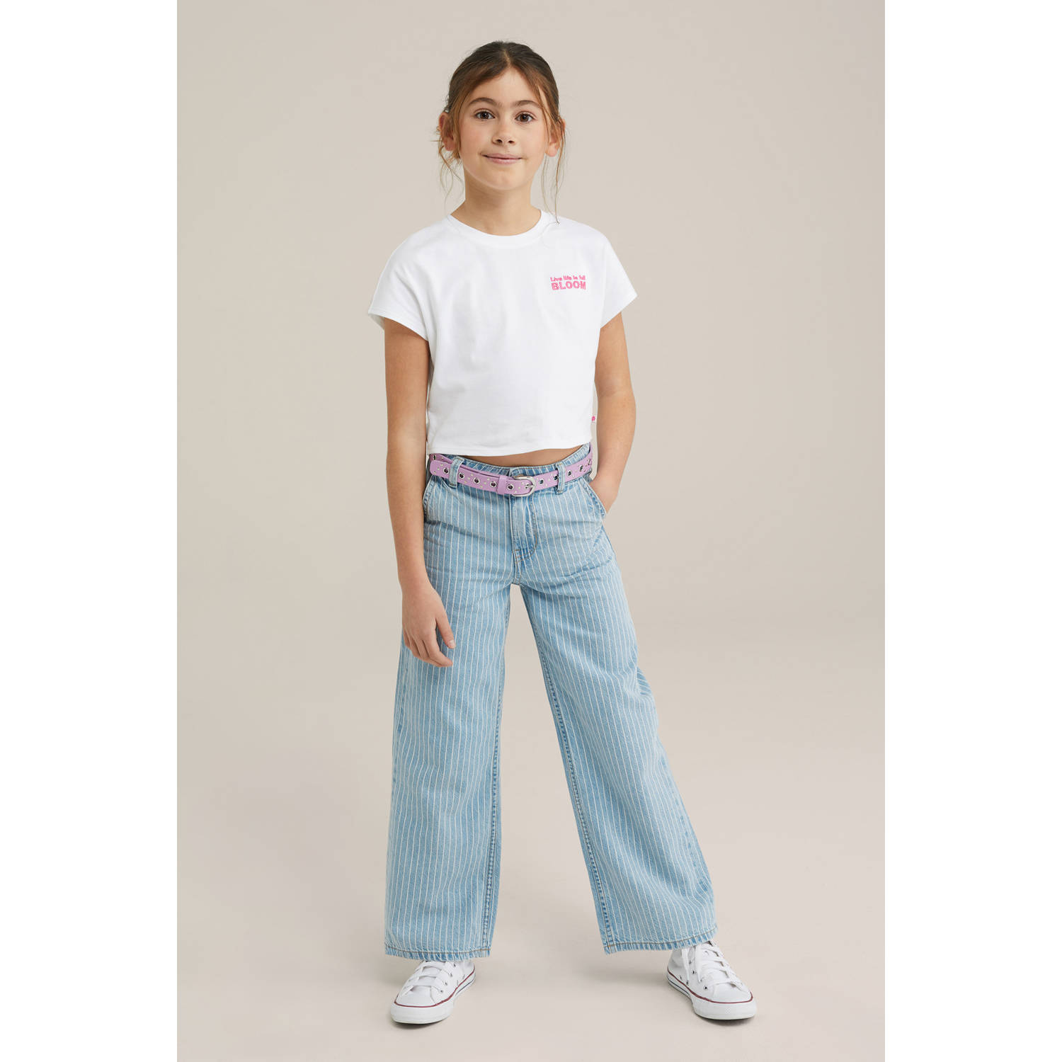 WE Fashion Blue Ridge wide leg regular waist jeans light blue denim