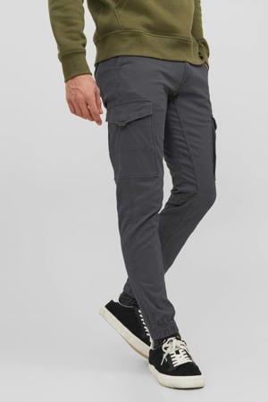 slim cargobroek grijs