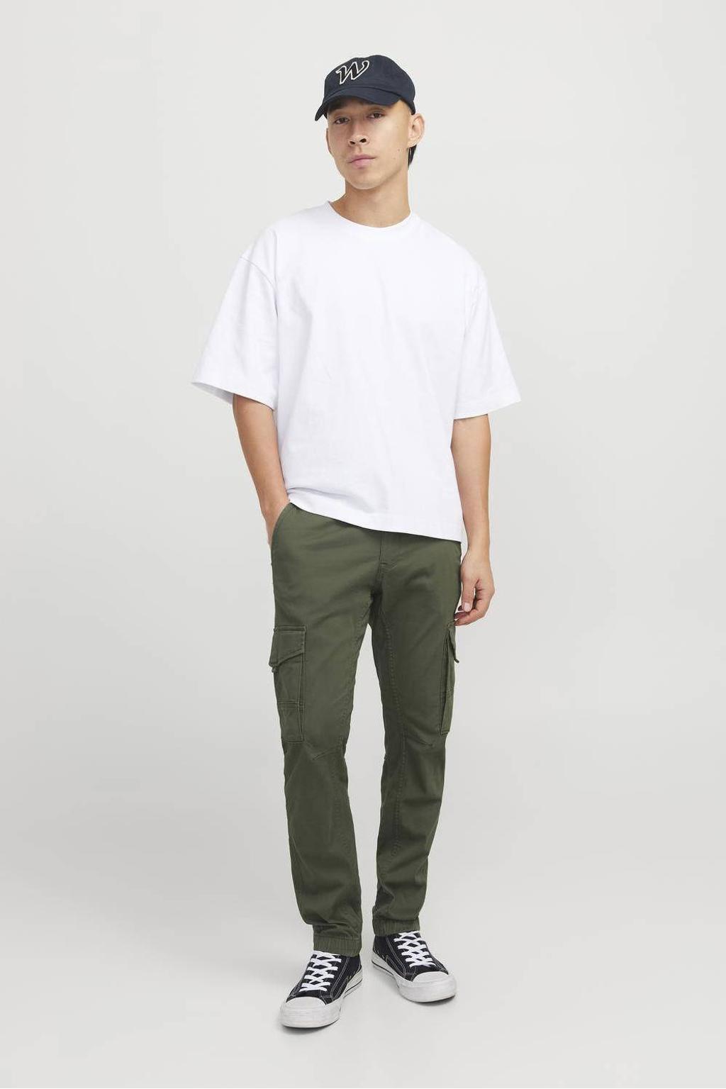 JACK & JONES PANTS STUDIO slim cargobroek groen