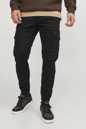 slim cargobroek zwart