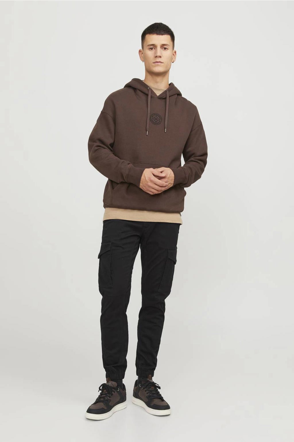JACK & JONES PANTS STUDIO slim cargobroek zwart
