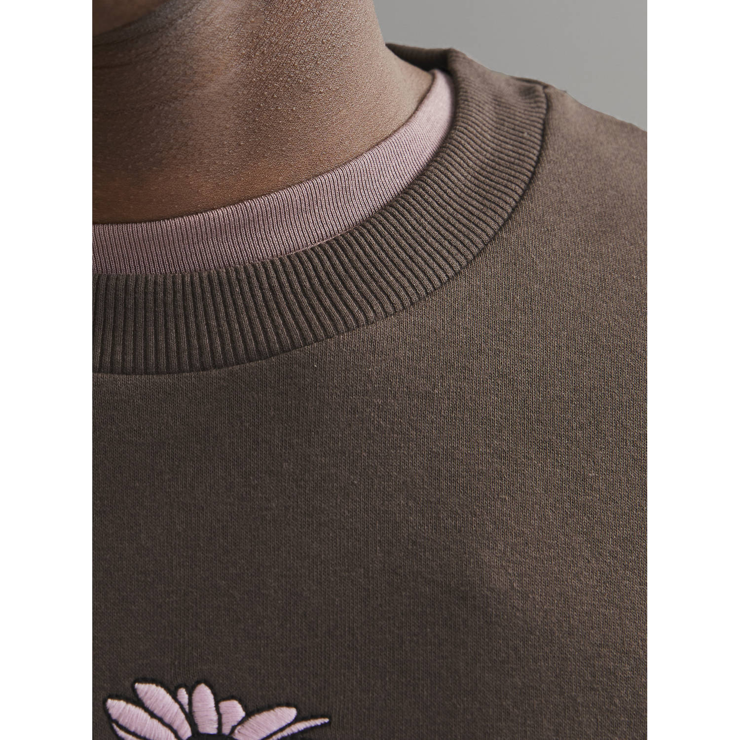 JACK & JONES ORIGINALS sweater donkerbruin