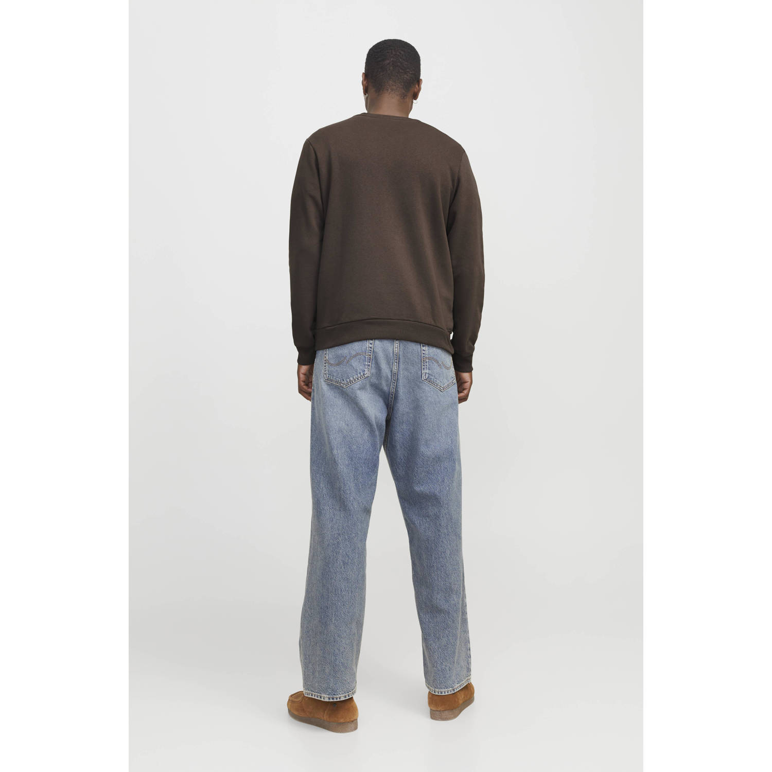 JACK & JONES ORIGINALS sweater donkerbruin