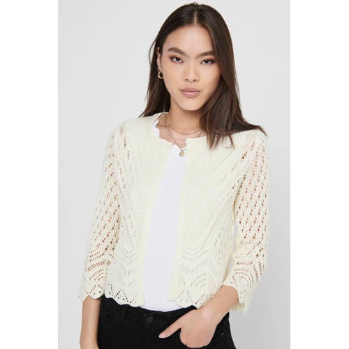 JDY crochet vest ecru afbeelding