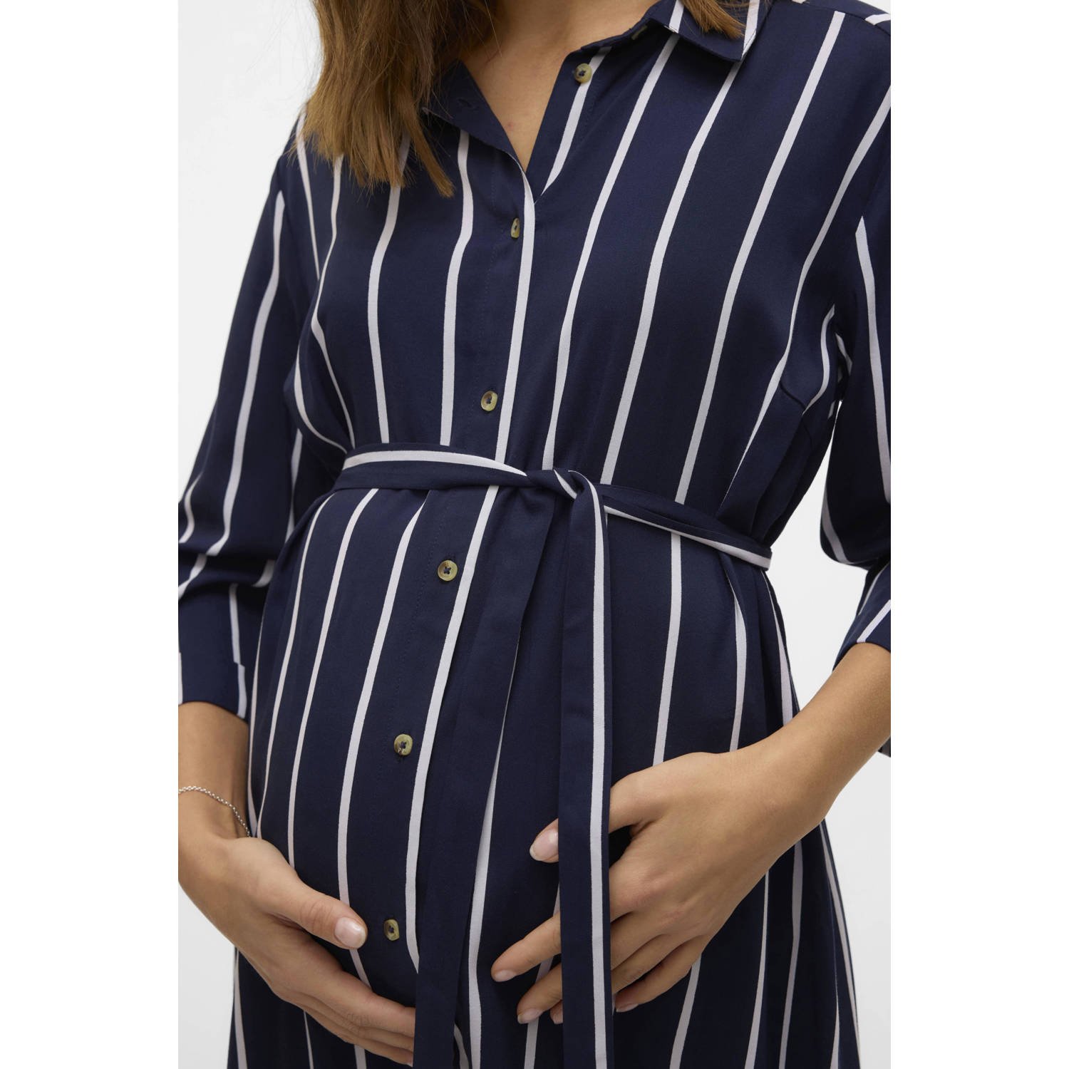 MAMALICIOUS zwangerschaps- en voedings blousejurk donkerblauw