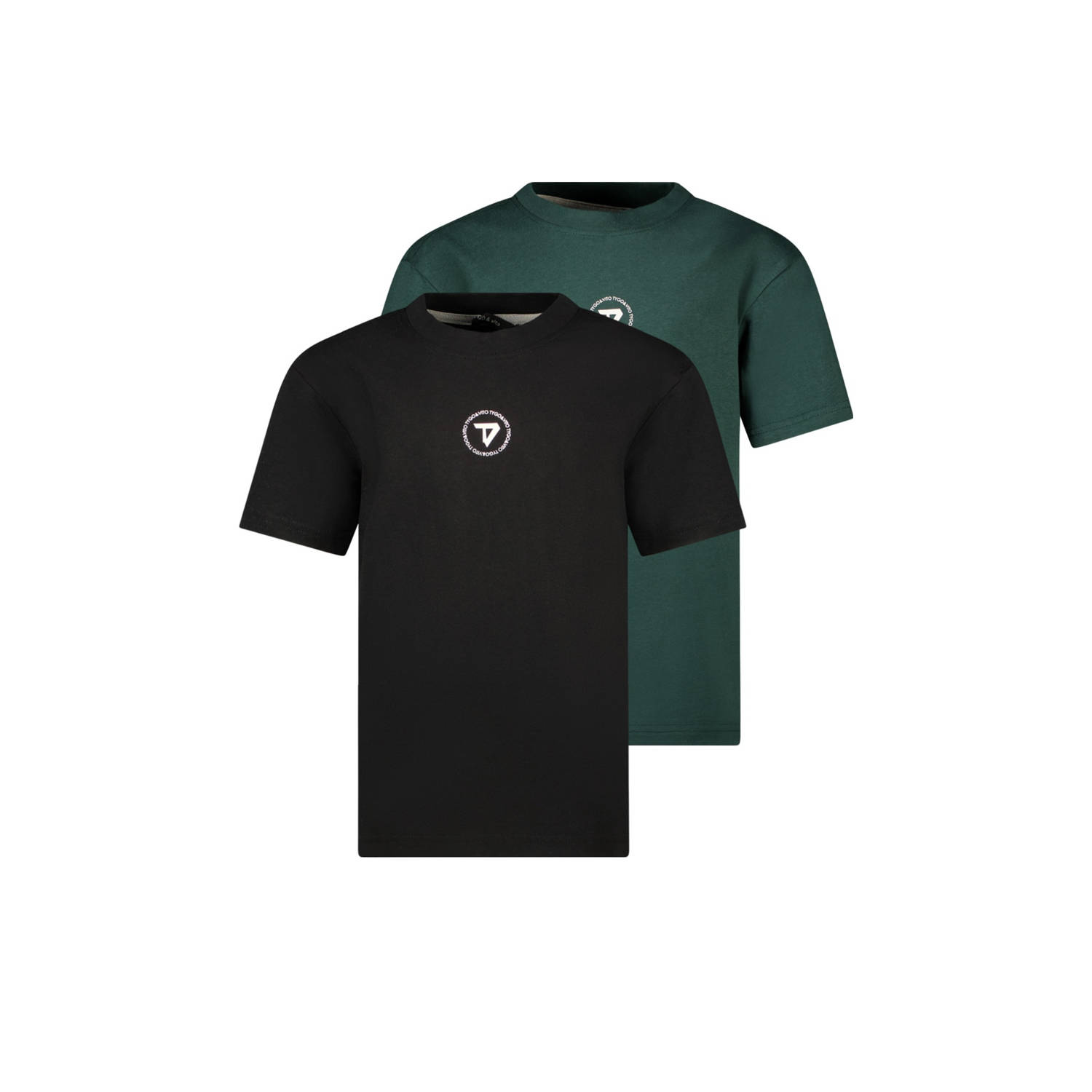 TYGO & vito NextGen T-shirt set van 2 donkergroen zwart