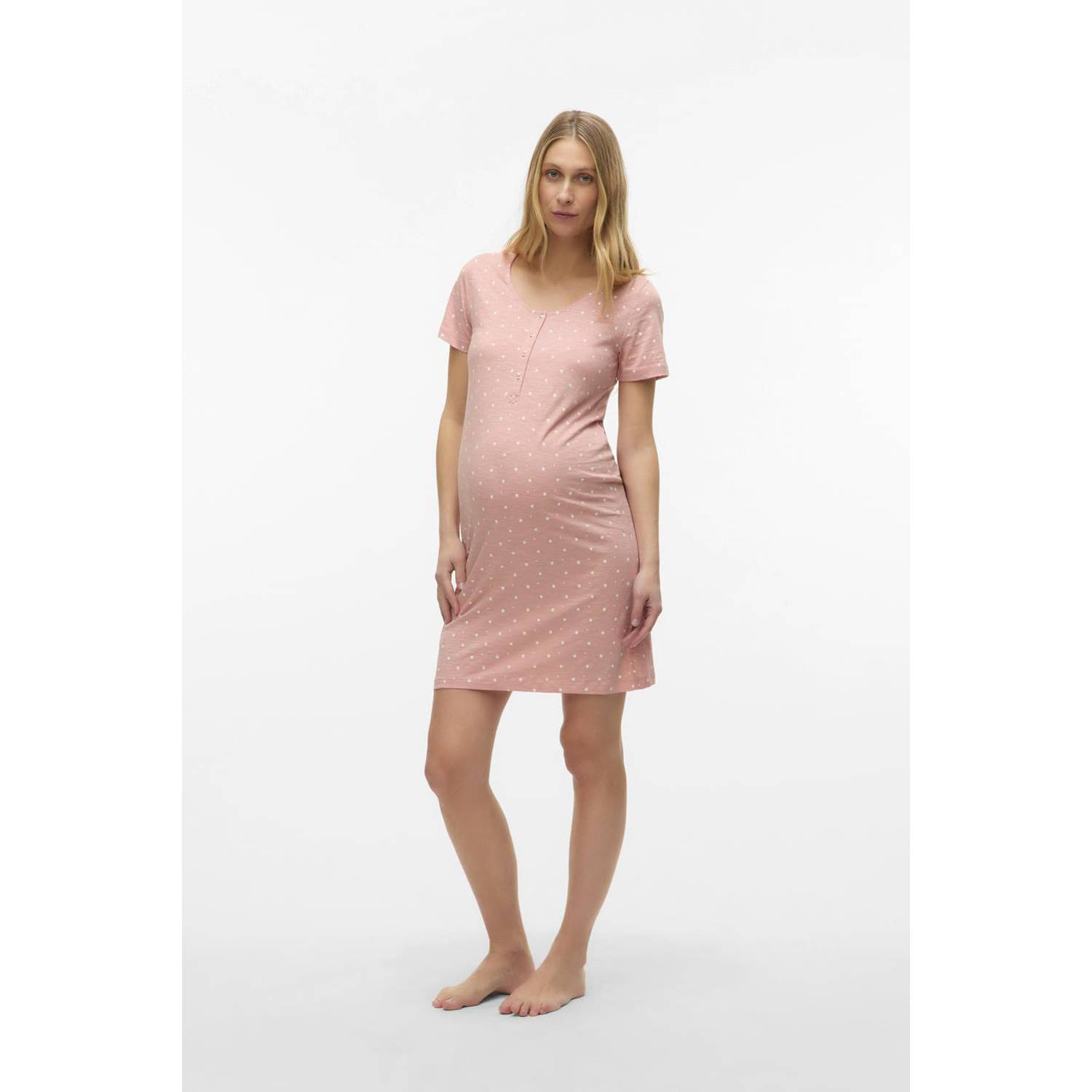 MAMALICIOUS zwangerschaps- en voedingsnachthemd MLMIRA roze