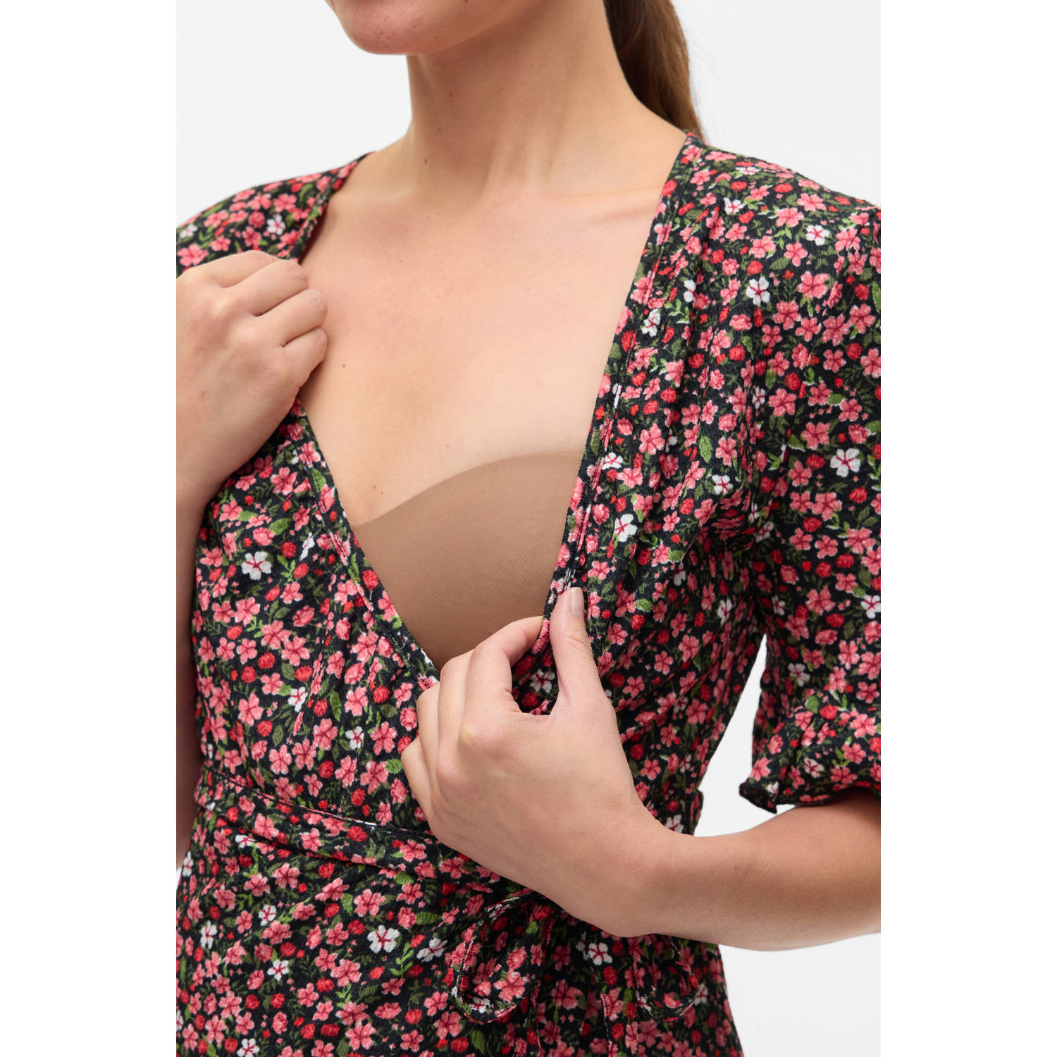 MAMALICIOUS zwangerschaps- en voedings korte jurk roze