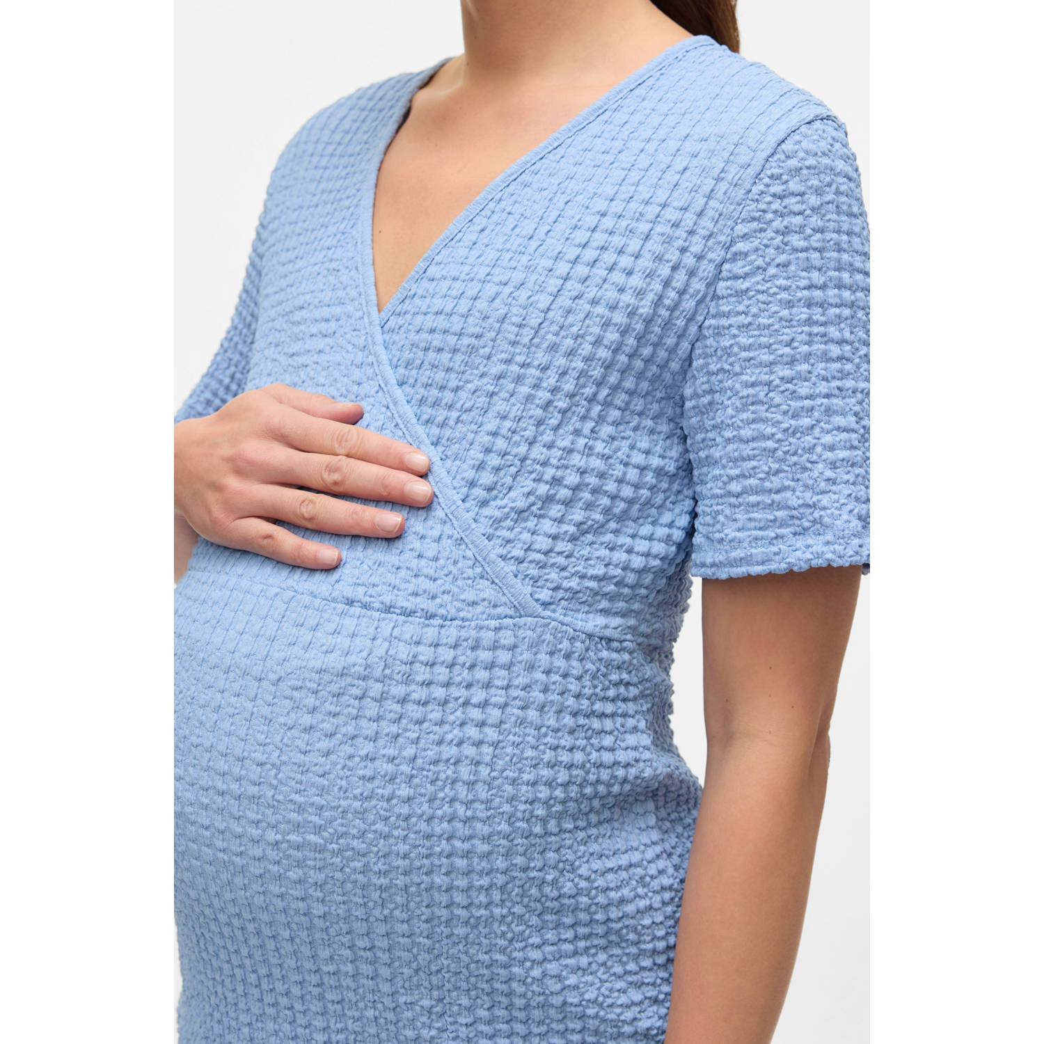 MAMALICIOUS zwangerschaps- en voedings blousetop lichtblauw