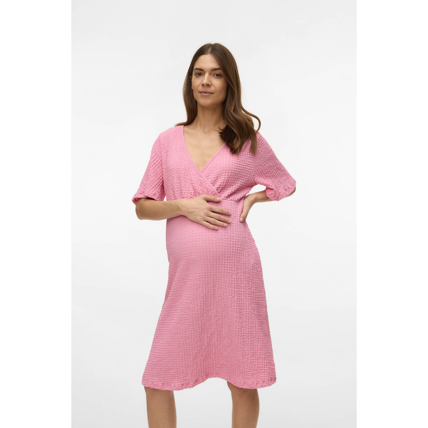 MAMALICIOUS zwangerschaps- en voedings korte jurk roze