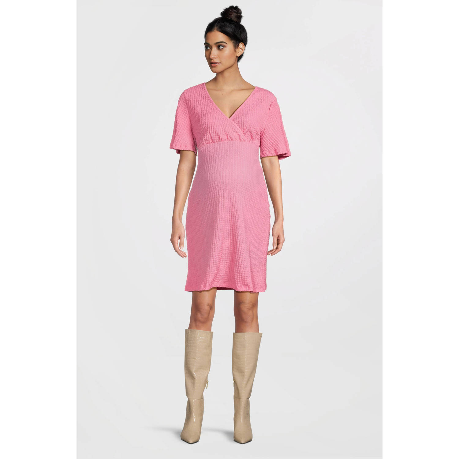 MAMALICIOUS zwangerschaps- en voedings korte jurk roze