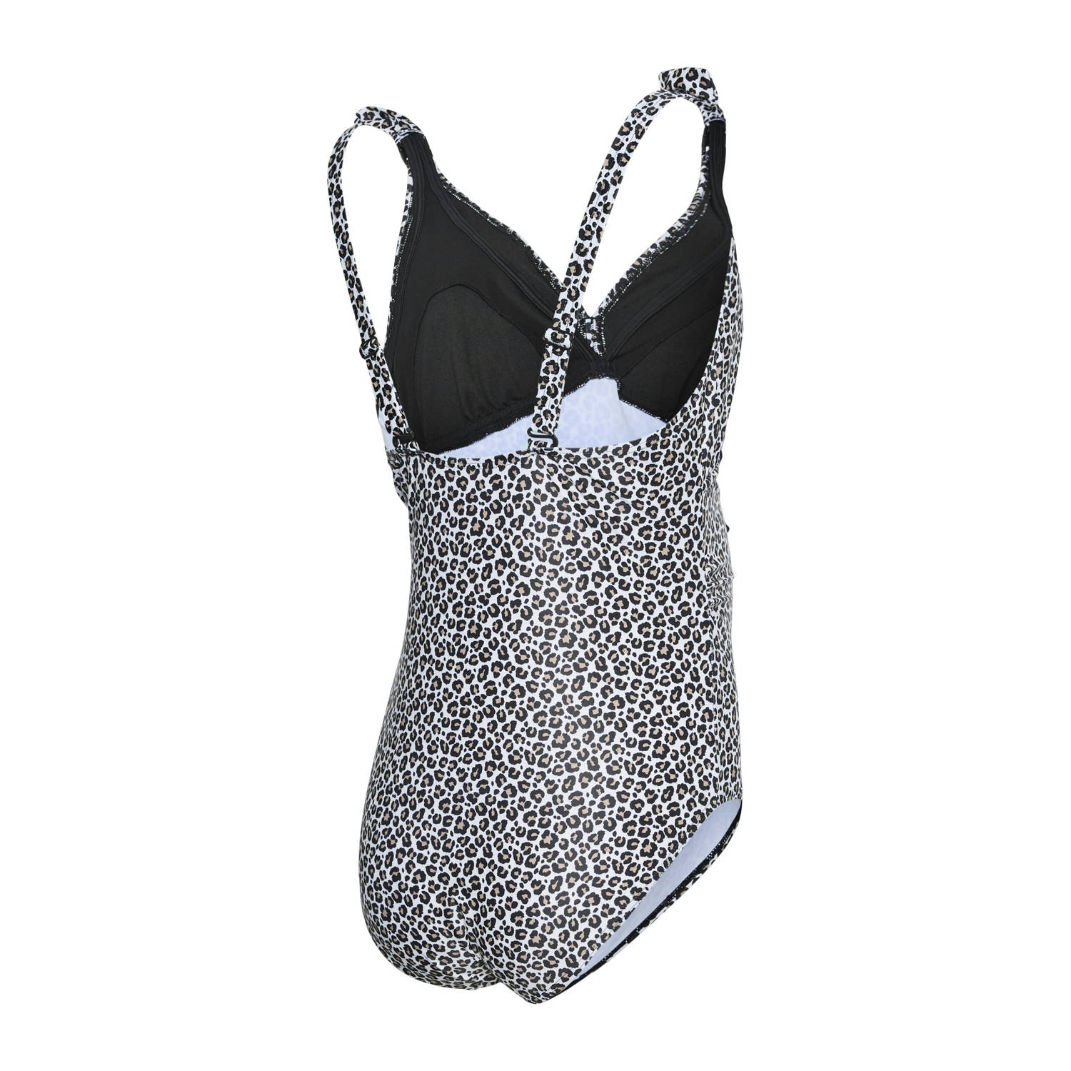 MAMALICIOUS zwangerschaps- en voedingsbadpak MLNEWRUSSEL bruin zwart wit