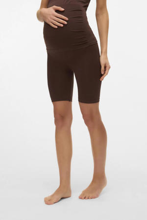 slim high waist zwangerschaps biker short donkerbruin
