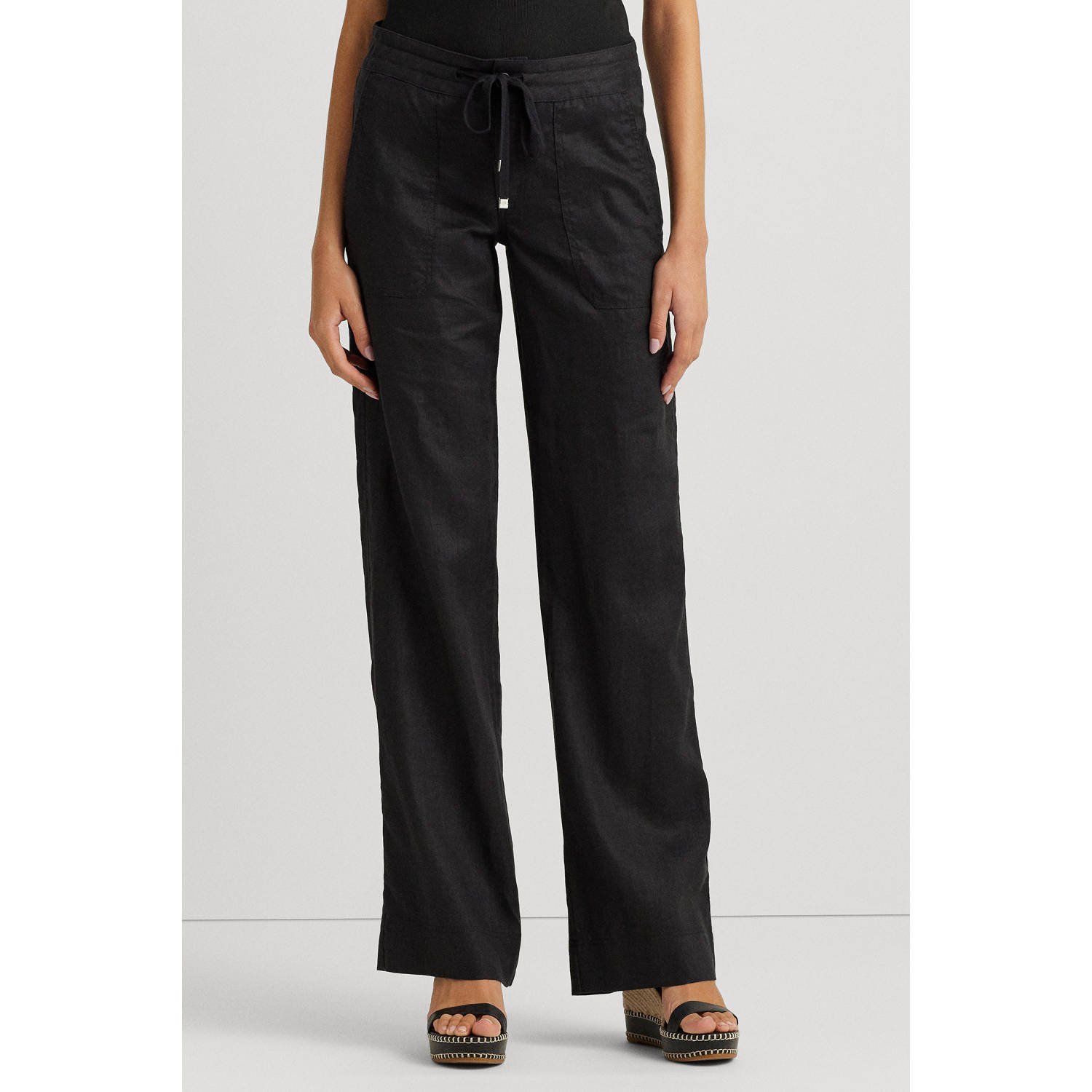 Lauren Ralph Lauren Loose fit linnen broek met elastische band model 'JOVONIE'