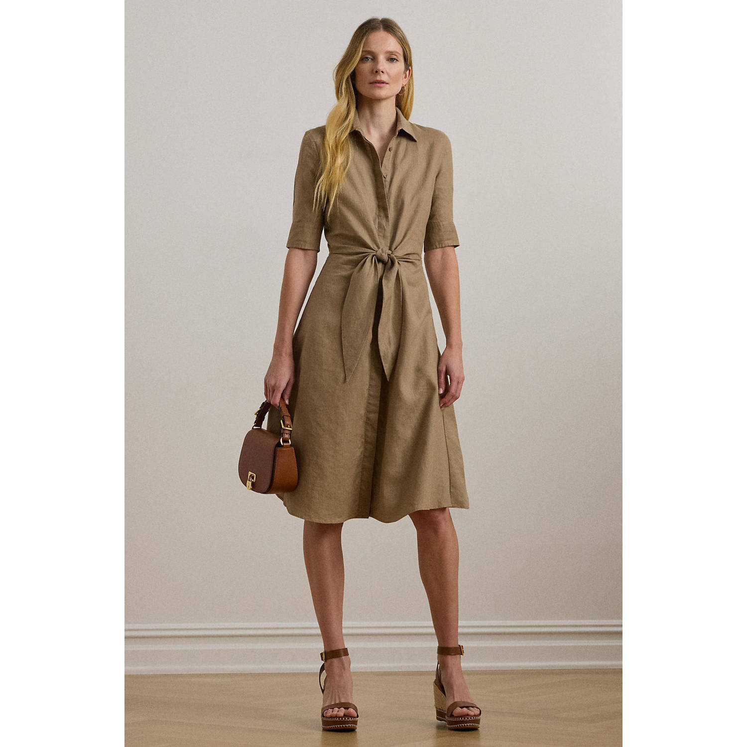 Lauren Ralph Lauren A-lijn jurk kaki