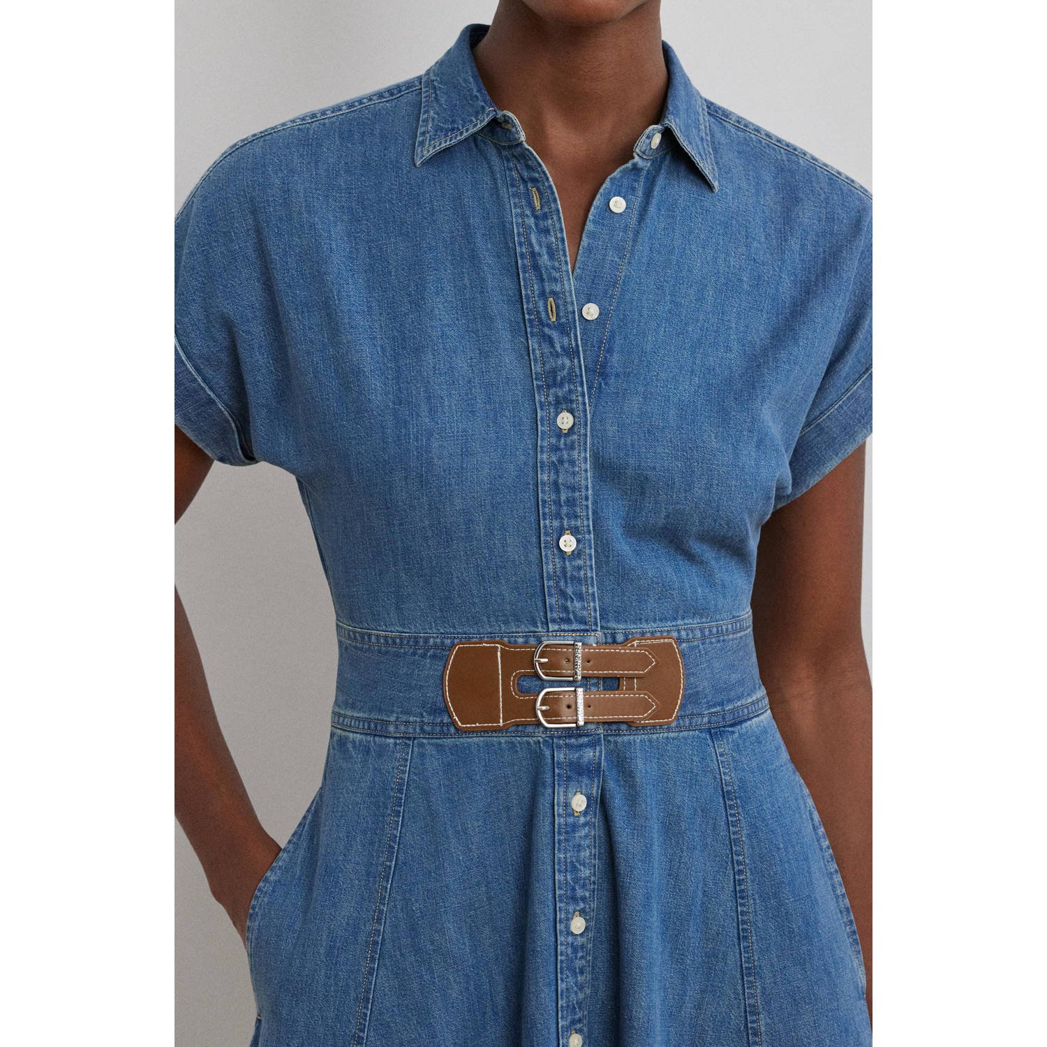 Lauren Ralph Lauren Jeansjurk met knoopsluiting model 'ERLAINA'