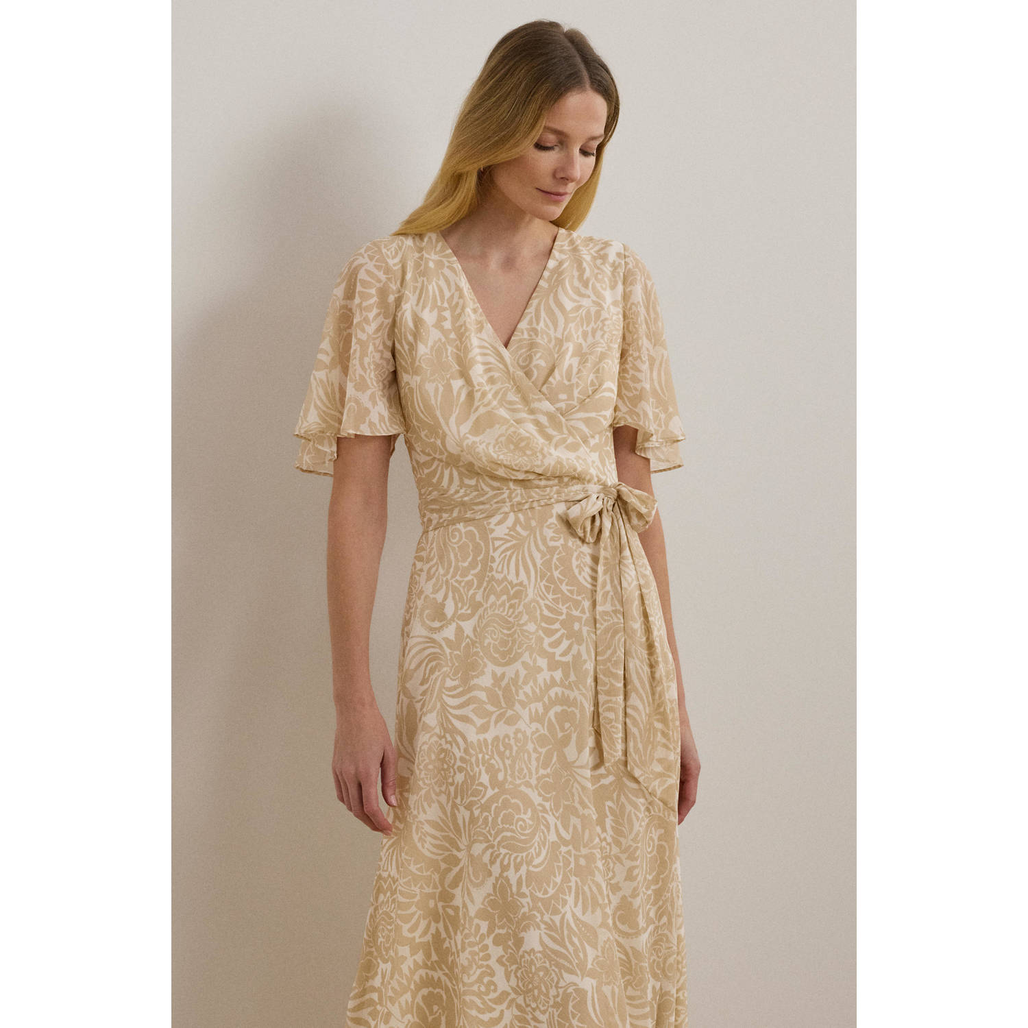 Lauren Ralph Lauren wikkel- overslagjurk beige