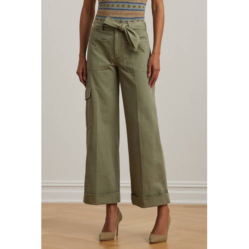 Lauren Ralph Lauren wide leg jeans kaki afbeelding