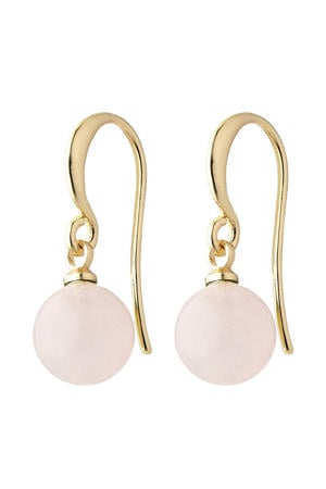 gold plated oorbellen Goldie lichtroze