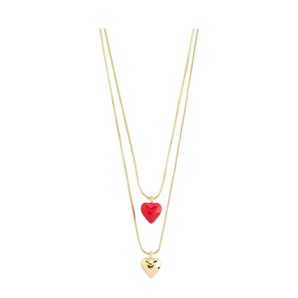 PILGRIM gold plated ketting Maeve (set van 2)