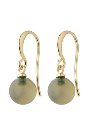 gold plated oorbellen Goldie groen