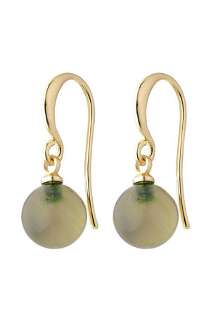 gold plated oorbellen Goldie groen