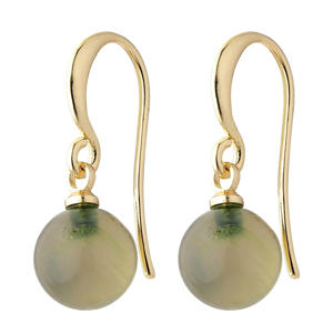 gold plated oorbellen Goldie groen