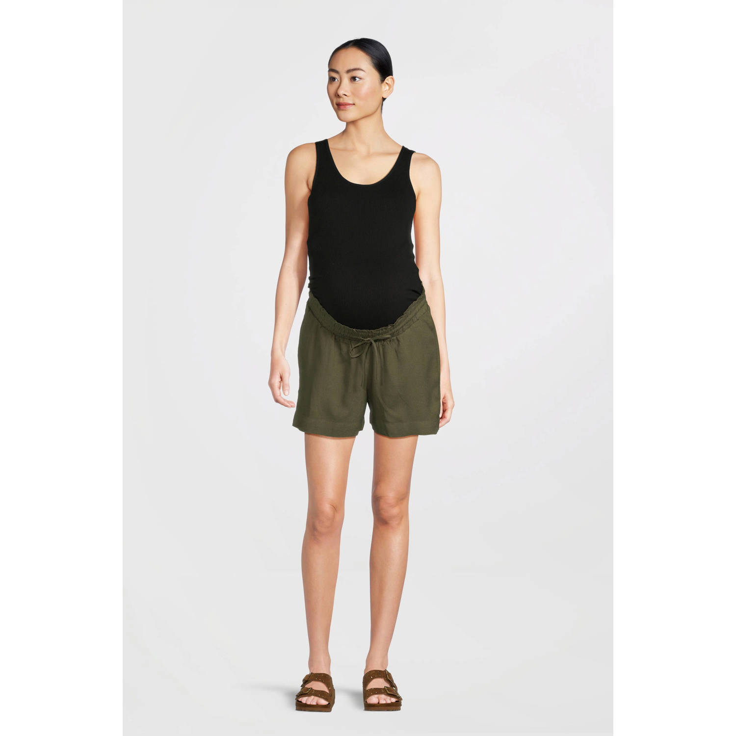 VERO MODA MATERNITY regular waist zwangerschaps casual short groen