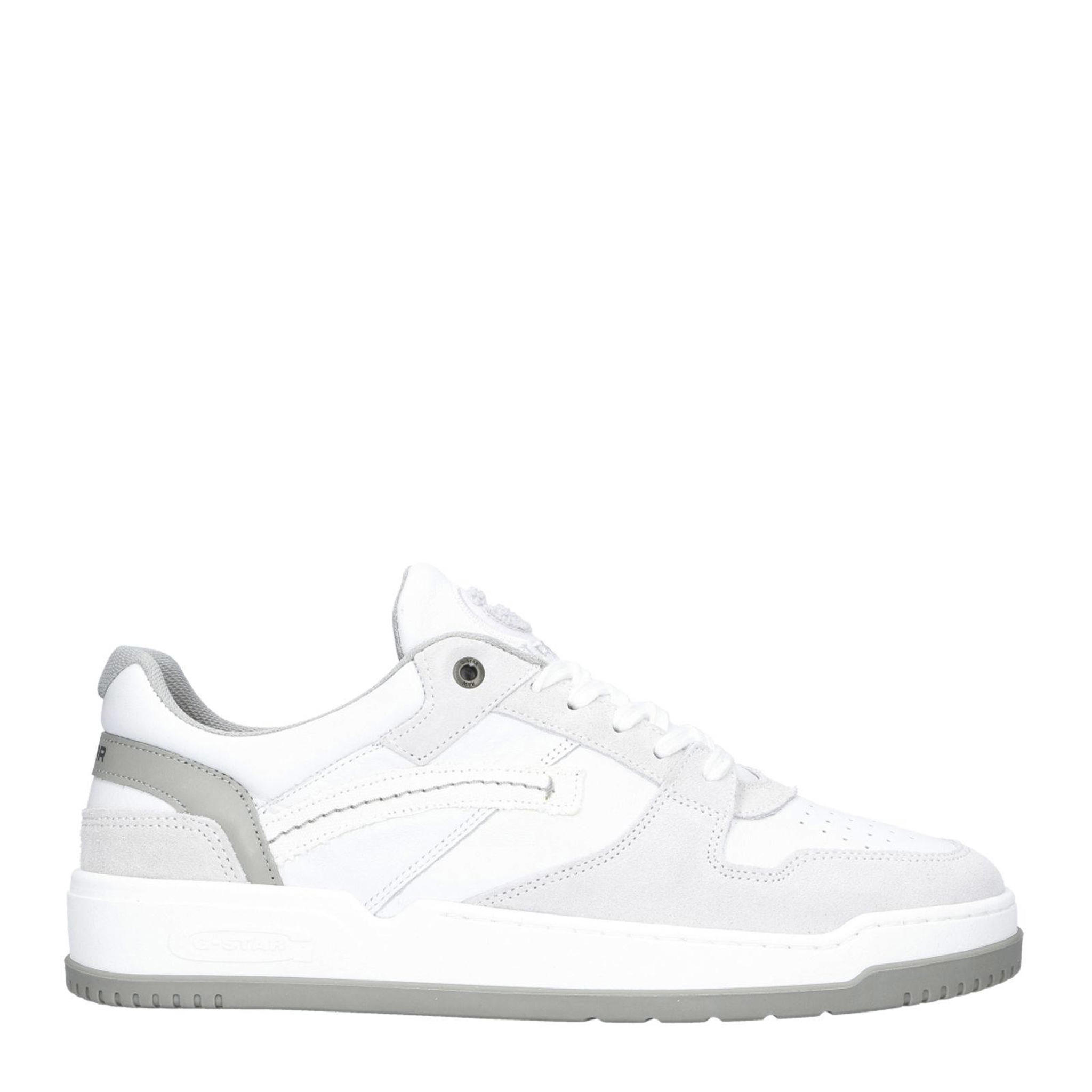 G-STAR GRID BSC M leren sneakers wit/lichtgrijs