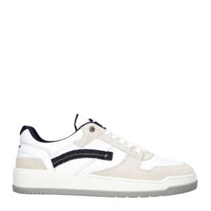 GRID BSC M leren sneakers wit/grijs