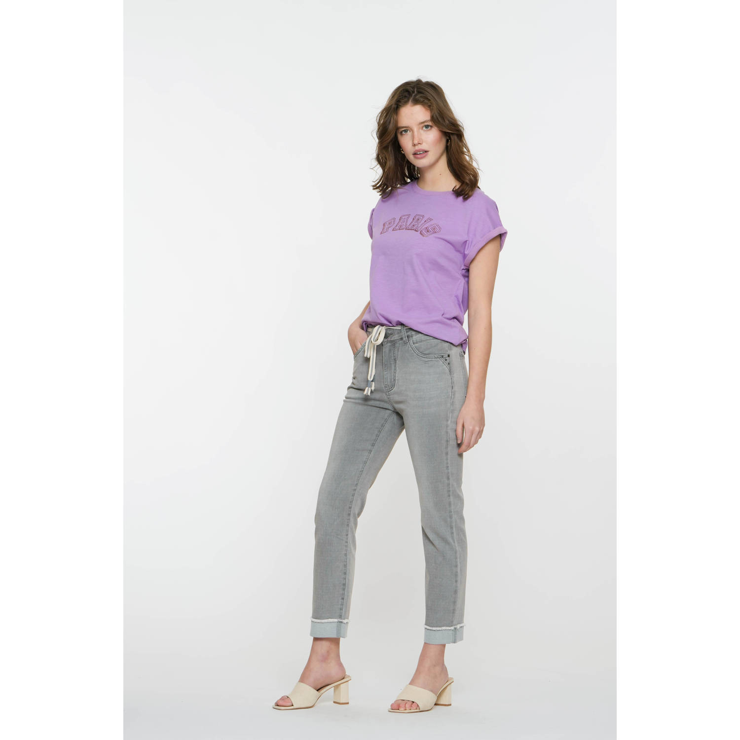 Geisha regular waist loose fit jeans grey denim